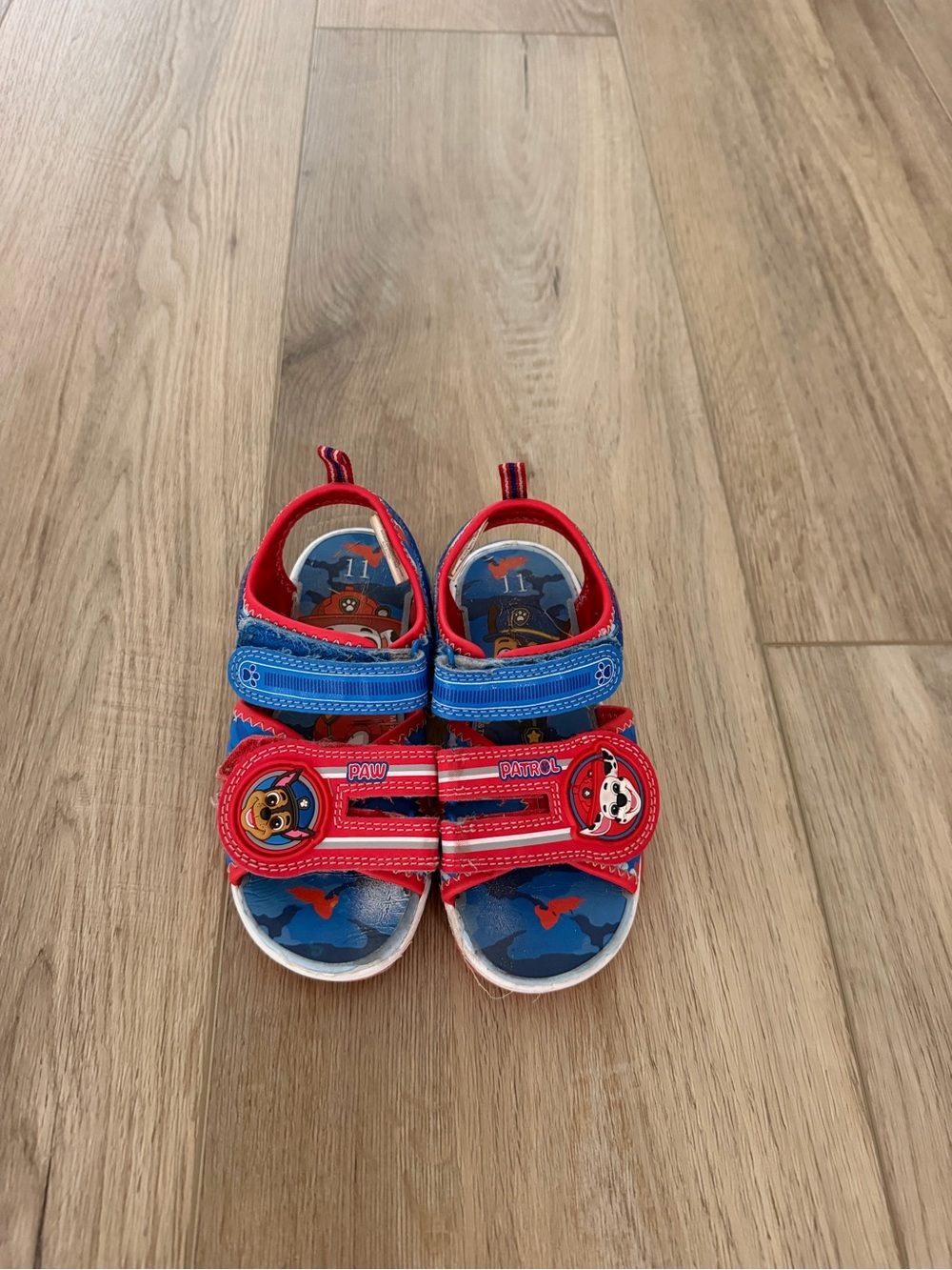Paw Patrol Red & Blue Character Strap Kids Sandals Light Up Size 11